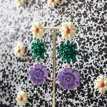 Charger l'image dans la galerie, Boucles d'oreilles - Les Bonnie vert et mauve