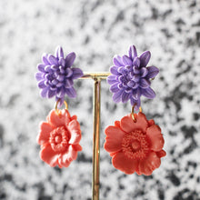 Charger l'image dans la galerie, Boucles d'oreilles - Les Daisy mauve et rose