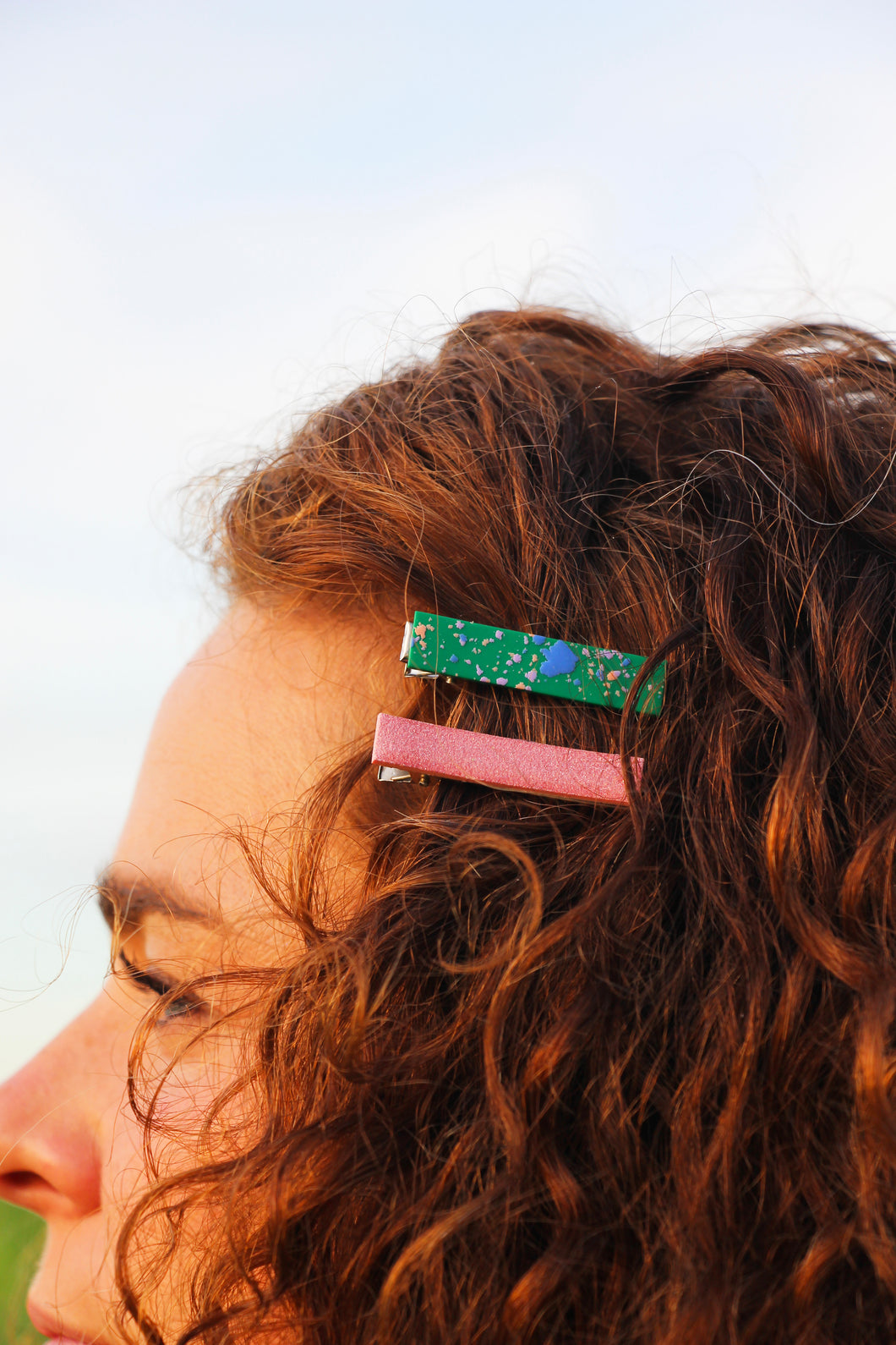 Barrette croco - Vert