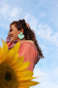 Boucles d'oreilles - Les Big hearts bleu électrique