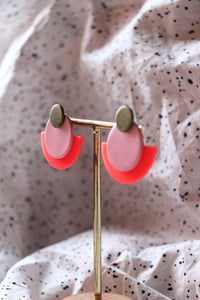 Boucles d'oreilles - Les baby graphiques rose, bronze et fluo