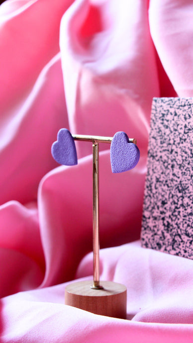 Boucles d'oreilles - Les mini coeurs mauve