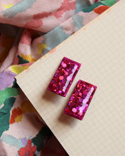 Charger l&#39;image dans la galerie, Boucles d&#39;oreilles - Les Divas paillettes fuchsia