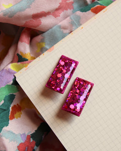 Boucles d'oreilles - Les Divas paillettes fuchsia