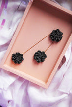 Charger l&#39;image dans la galerie, Boucles d&#39;oreilles - Les Grace noir paillettes