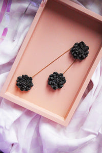 Boucles d'oreilles - Les Grace noir paillettes