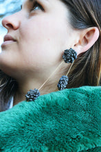 Charger l&#39;image dans la galerie, Boucles d&#39;oreilles - Les Grace noir paillettes