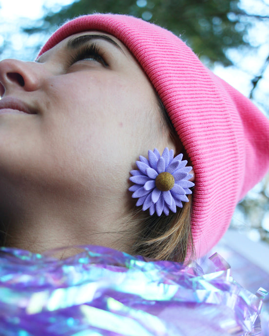 Boucles d'oreilles - Les Suzanne mauve