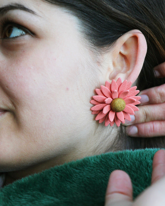 Boucles d'oreilles - Les Suzanne saumon