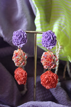 Charger l&#39;image dans la galerie, Boucles d&#39;oreilles - Les Rosalia rose &amp; mauve