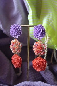 Boucles d'oreilles - Les Rosalia rose & mauve