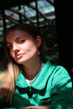 Charger l'image dans la galerie, Boucles d'oreilles - Les Aure coeur fuchsia granité