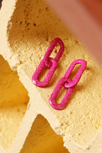 Charger l'image dans la galerie, Boucles d'oreilles - Les chainettes paillettes rose paillettes