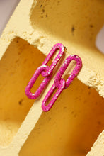 Charger l'image dans la galerie, Boucles d'oreilles - Les chainettes paillettes rose paillettes
