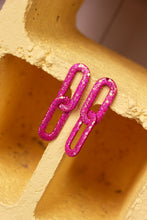 Charger l'image dans la galerie, Boucles d'oreilles - Les chainettes paillettes rose paillettes