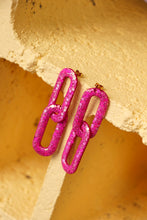 Charger l'image dans la galerie, Boucles d'oreilles - Les chainettes paillettes rose paillettes
