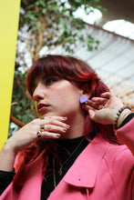 Charger l'image dans la galerie, Boucles d'oreilles - Les corazones mauve granité