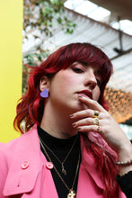 Charger l'image dans la galerie, Boucles d'oreilles - Les corazones mauve granité
