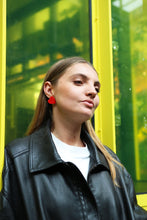 Charger l'image dans la galerie, Boucles d'oreilles - Les corazones rouge granité