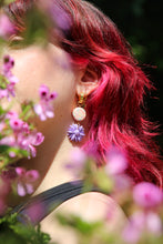Charger l'image dans la galerie, Boucles d'oreilles - Les Julie crème et mauve