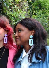 Charger l'image dans la galerie, Boucles d'oreilles - Les Khyra bleu ciel granité