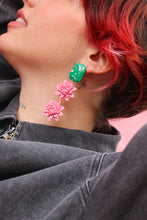 Charger l'image dans la galerie, Boucles d'oreilles - Les Maggie rose &amp; vert