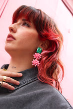 Charger l'image dans la galerie, Boucles d'oreilles - Les Maggie rose &amp; vert