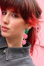 Charger l'image dans la galerie, Boucles d'oreilles - Les Maggie rose &amp; vert