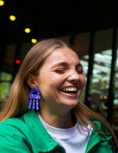 Charger l'image dans la galerie, Boucles d'oreilles - Les Médusas bleu électrique terrazzo rose