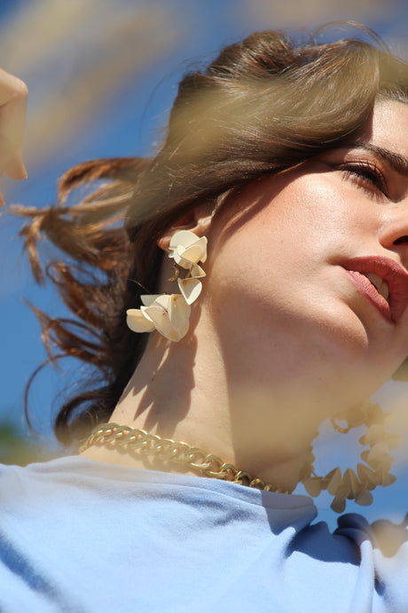 Boucles d'oreilles - Les Samba crème