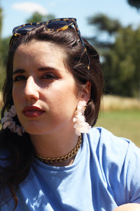 Boucles d'oreilles - Les Samba rose pâle