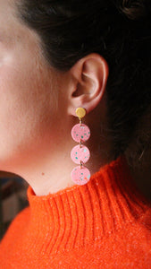 Boucles d'oreilles - Les Kate rose terrazzo texturé