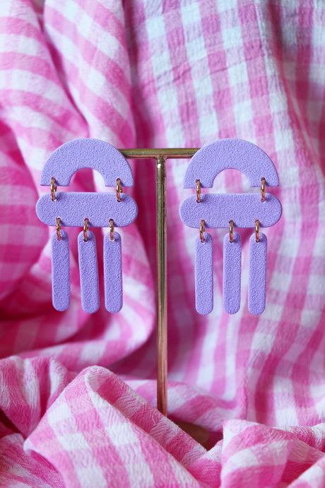 Boucles d'oreilles - Les Médusas mauve