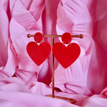 Charger l&#39;image dans la galerie, Boucles d&#39;oreilles - Les Big hearts rouge