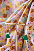 Charger l'image dans la galerie, Boucles d'oreilles - Les Aure coeur vert granité